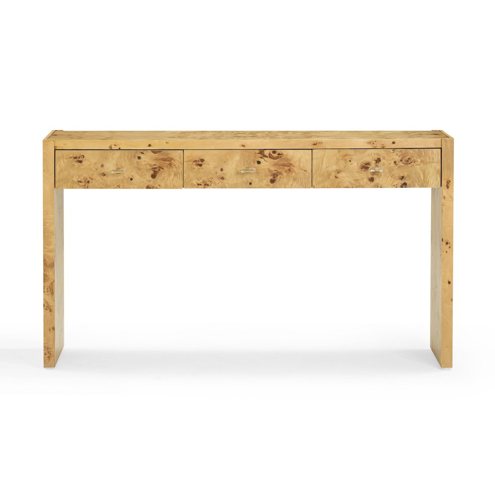 Brandyss Natural Burl Console Table. Picture 1