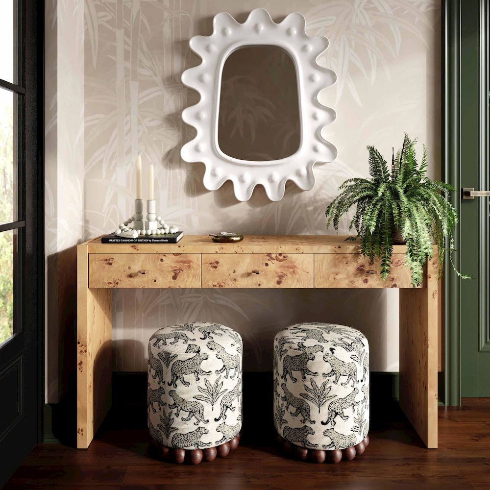 Brandyss Natural Burl Console Table. Picture 2