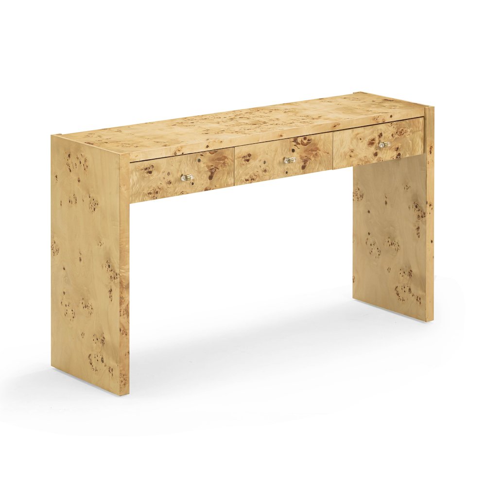 Brandyss Natural Burl Console Table. Picture 3