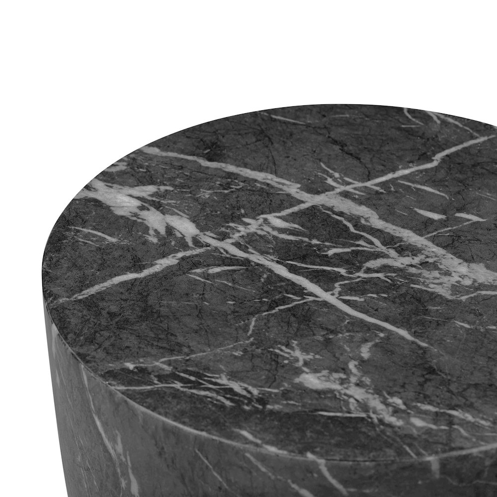 Charra Black Faux Marble Indoor/Outdoor Side Table. Picture 5