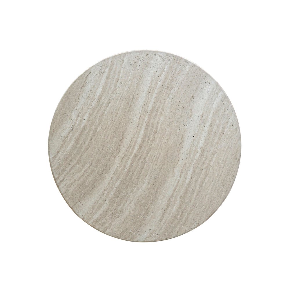 Charra Faux Travertine Indoor/Outdoor Side Table. Picture 4