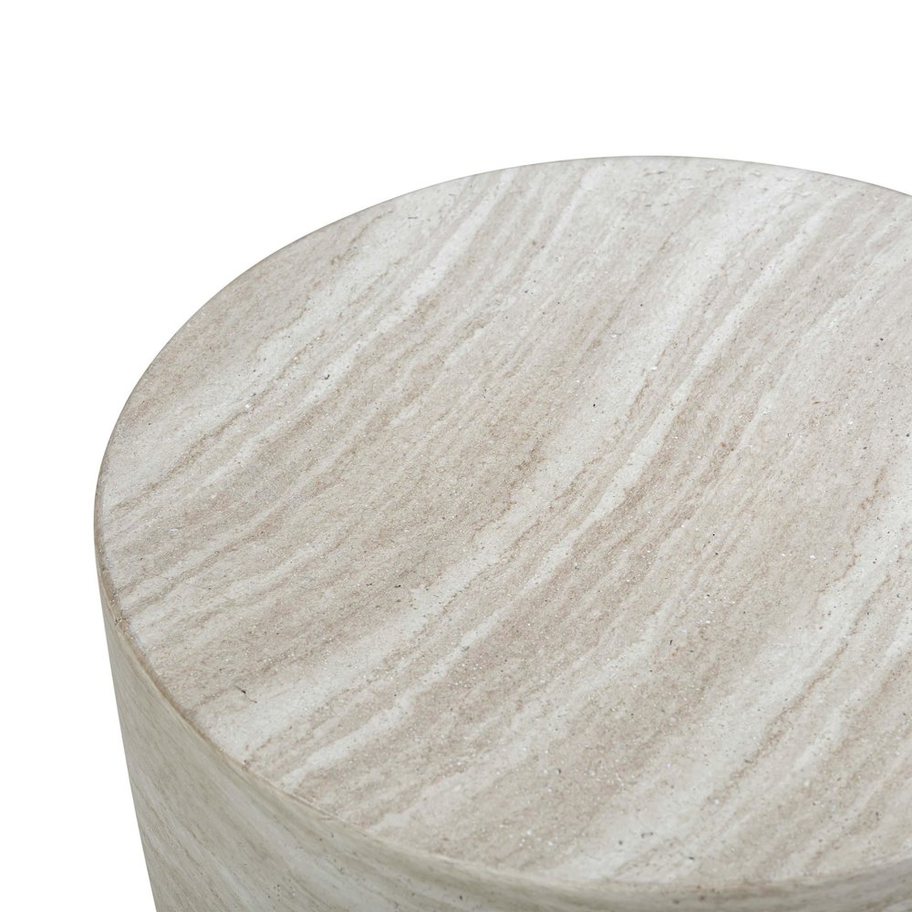 Charra Faux Travertine Indoor/Outdoor Side Table. Picture 5
