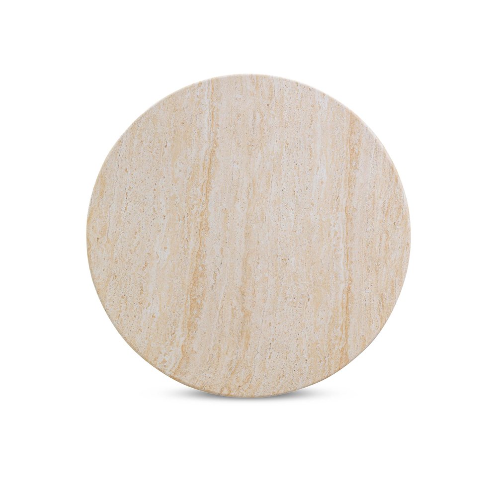 Amora Faux Travertine Indoor/Outdoor 32 inch Round Accent Table. Picture 6
