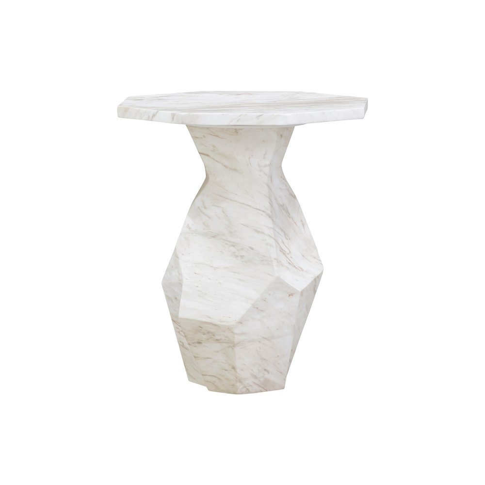 Esme Faux Marble Indoor/Outdoor Round Side Table. Picture 4