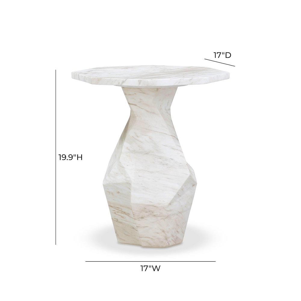 Esme Faux Marble Indoor/Outdoor Round Side Table. Picture 7