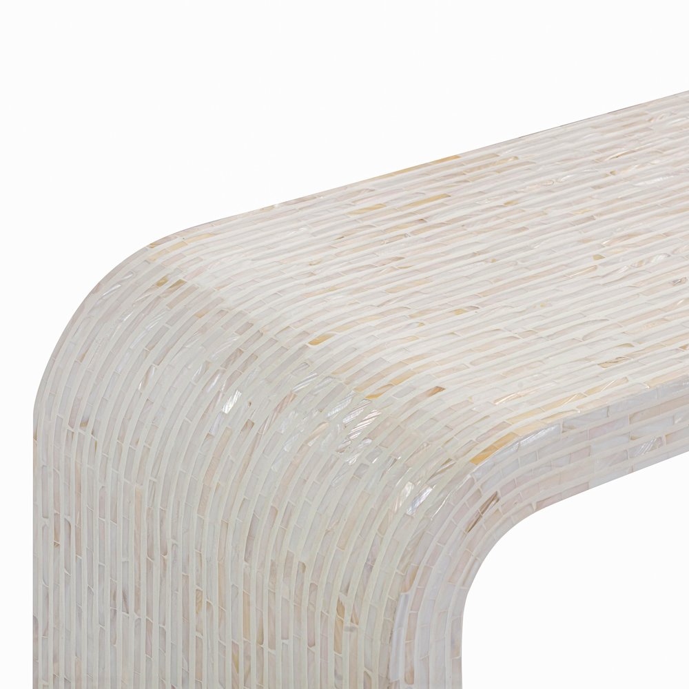 Opus Cream Capiz Shell Console Table. Picture 5