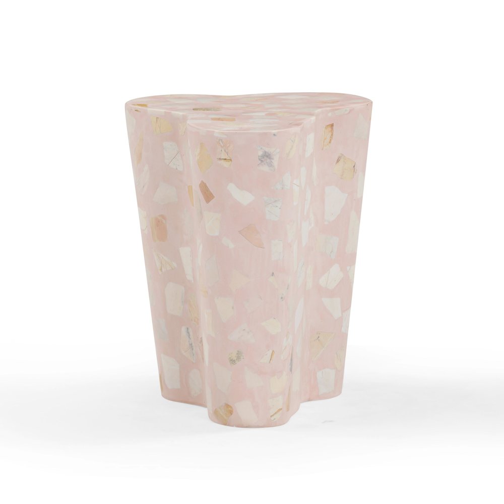 Slab Sunset Pink Terrazzo Indoor/Outdoor Side Table. Picture 4