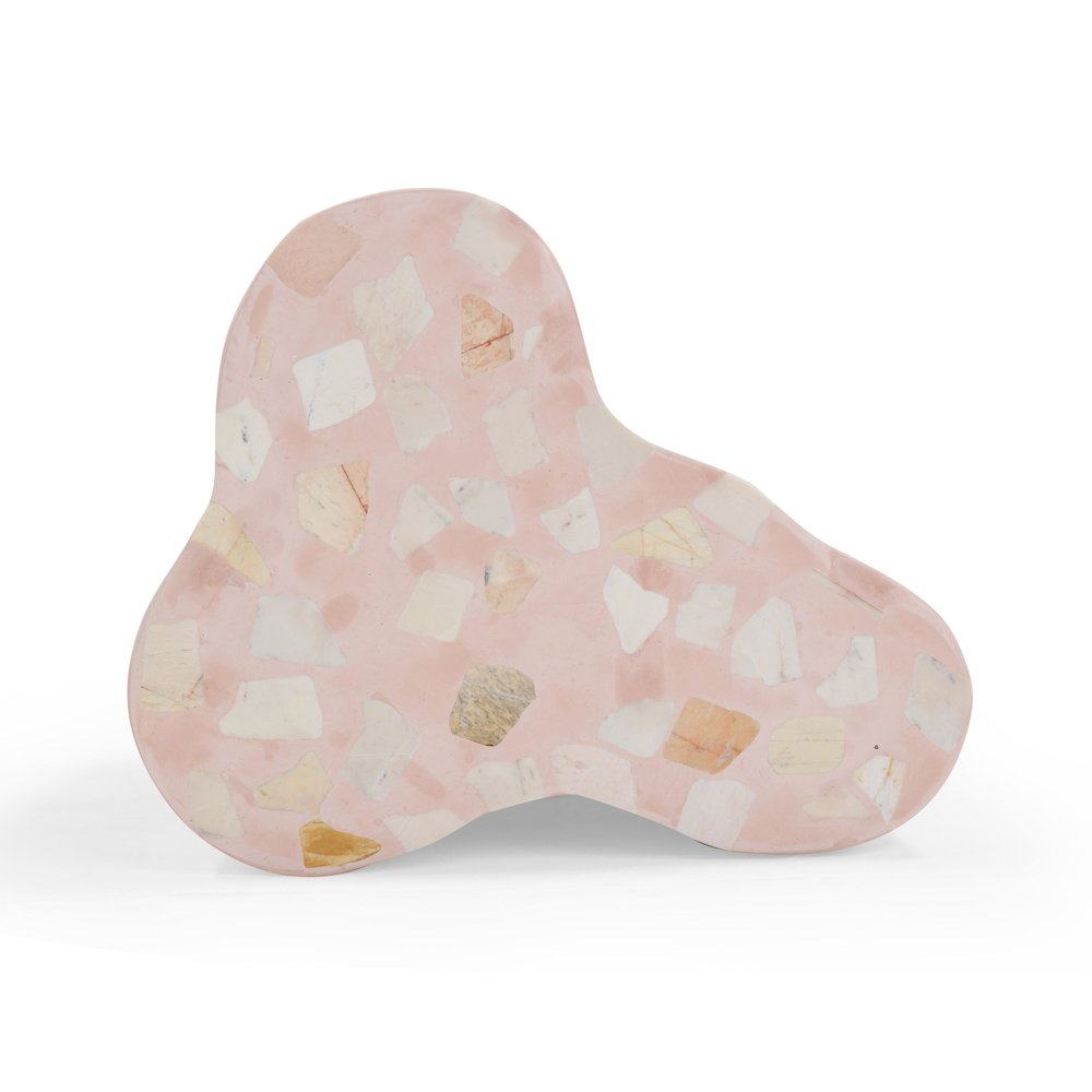 Slab Sunset Pink Terrazzo Indoor/Outdoor Side Table. Picture 6