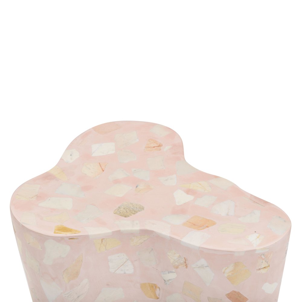 Slab Sunset Pink Terrazzo Indoor/Outdoor Side Table. Picture 7