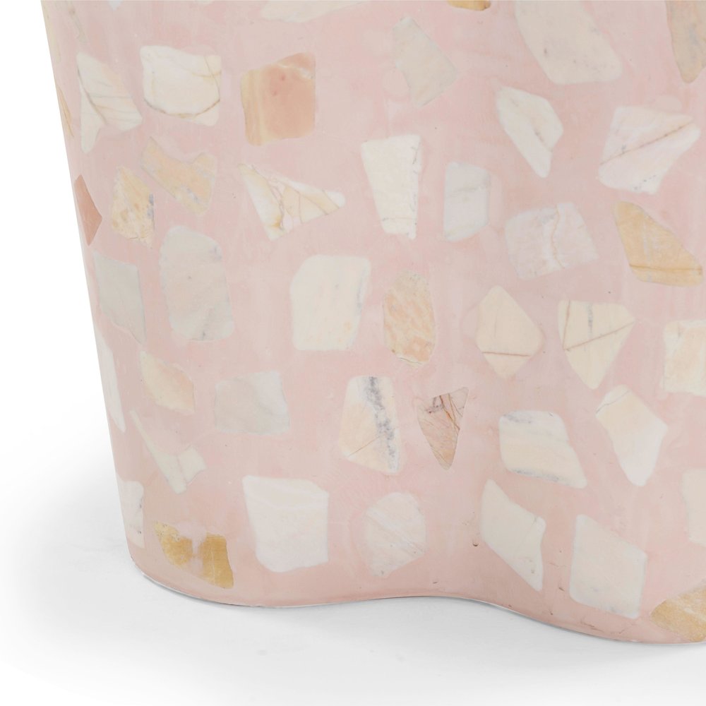 Slab Sunset Pink Terrazzo Indoor/Outdoor Side Table. Picture 9