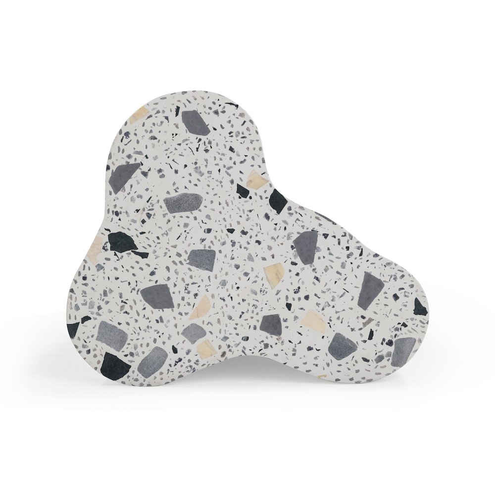 Slab Black & White Riverbed Terrazzo Indoor/Outdoor Side Table. Picture 6