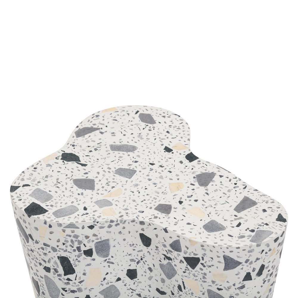 Slab Black & White Riverbed Terrazzo Indoor/Outdoor Side Table. Picture 8