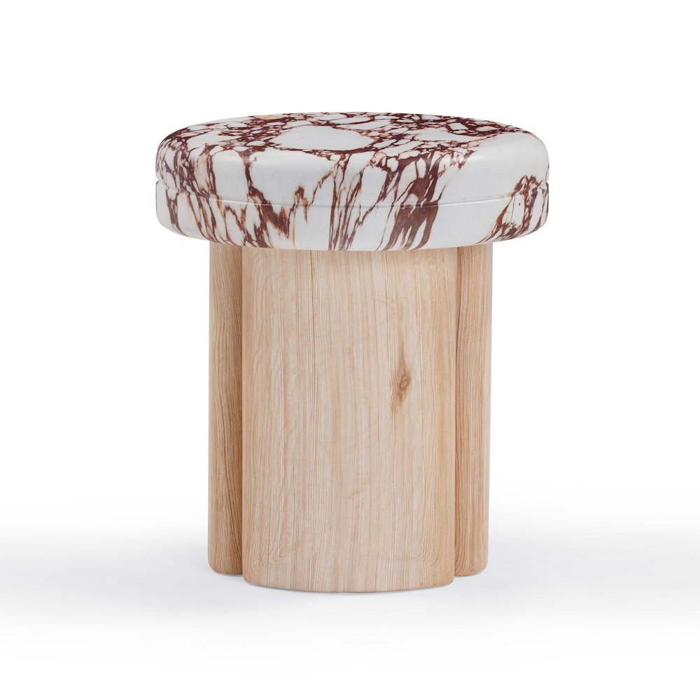 Sheila Wood and Breccia Capraia Textured Concrete Side Table. Picture 1