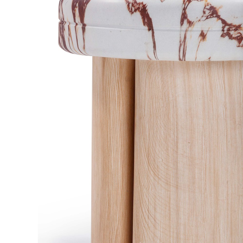 Sheila Wood and Breccia Capraia Textured Concrete Side Table. Picture 6