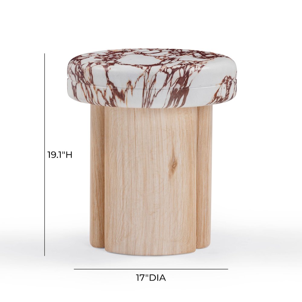 Sheila Wood and Breccia Capraia Textured Concrete Side Table. Picture 8