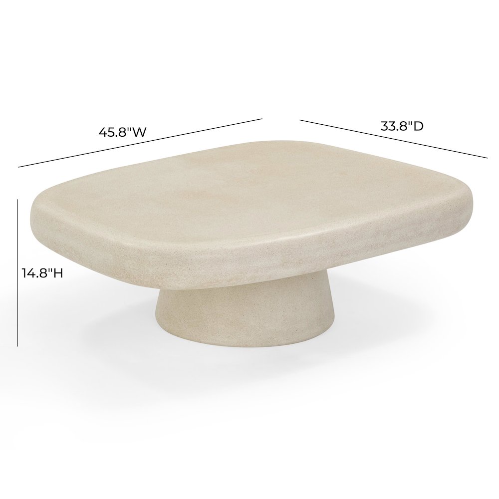 Darial Sandstone Indoor/Outdoor Coffee Table. Picture 9