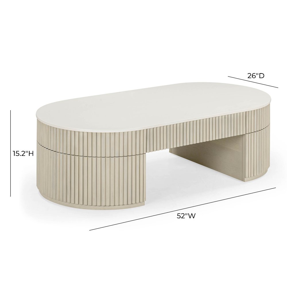 Bella Cream Large Storage Coffee Table. Picture 8