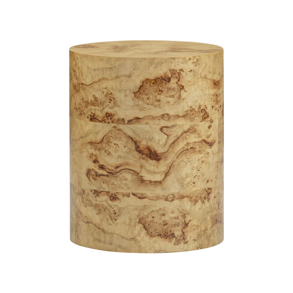 Fig Natural Burl Drum Side Table. Picture 1