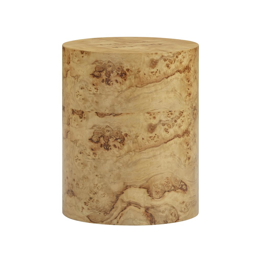 Fig Natural Burl Drum Side Table. Picture 2