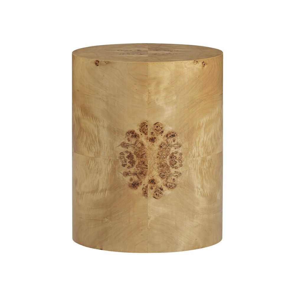 Fig Natural Burl Drum Side Table. Picture 3