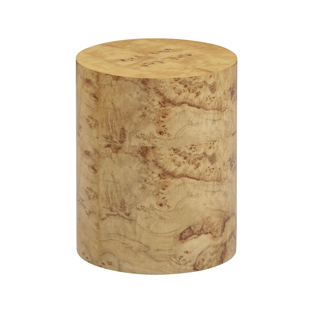 Fig Natural Burl Drum Side Table. Picture 4