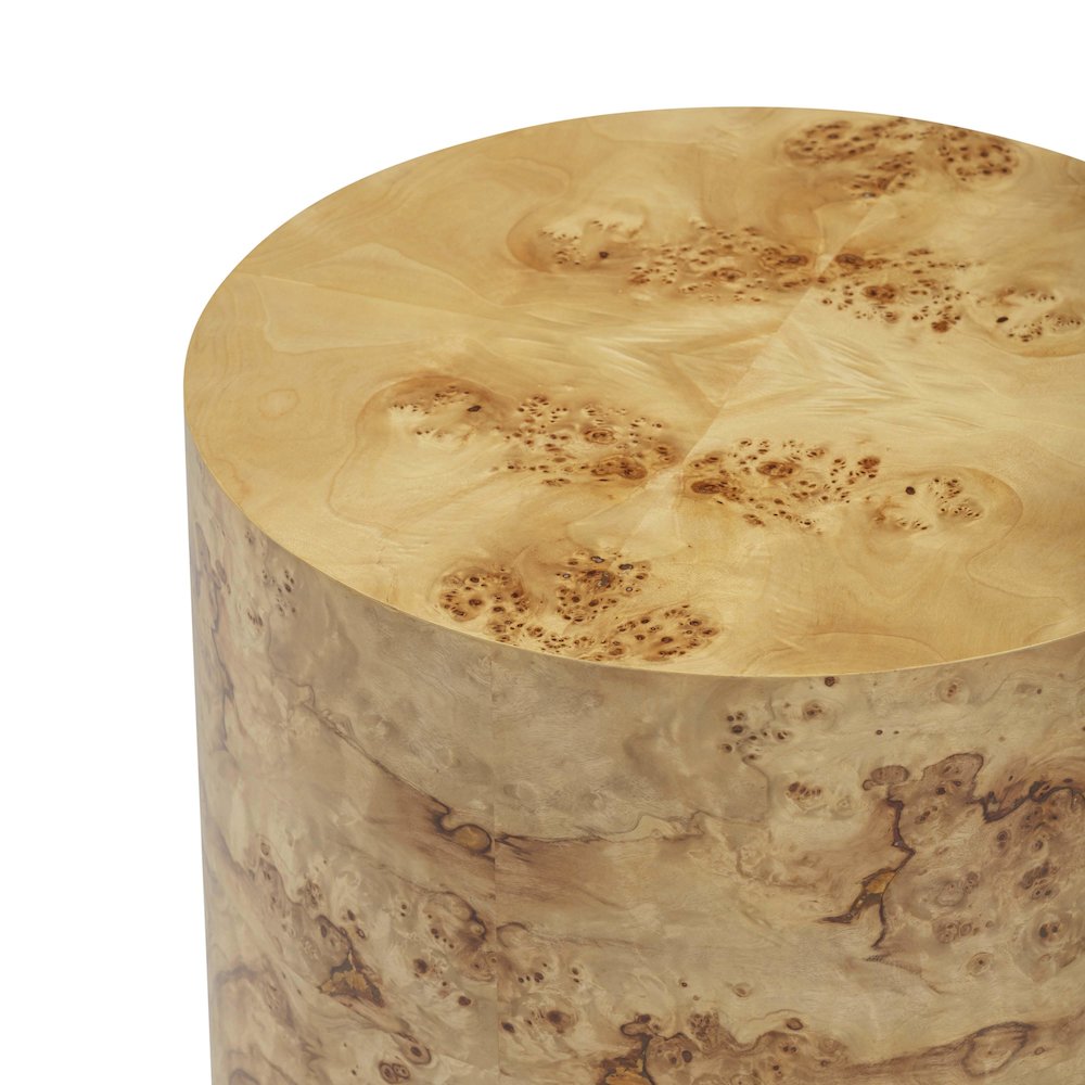 Fig Natural Burl Drum Side Table. Picture 5