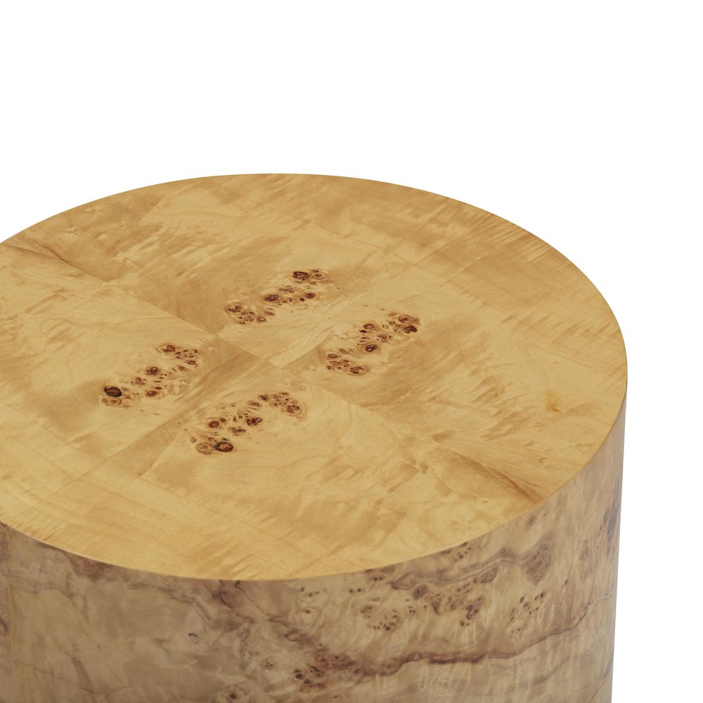 Fig Natural Burl Drum Side Table. Picture 6