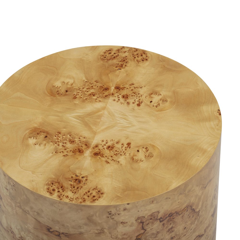 Fig Natural Burl Drum Side Table. Picture 7