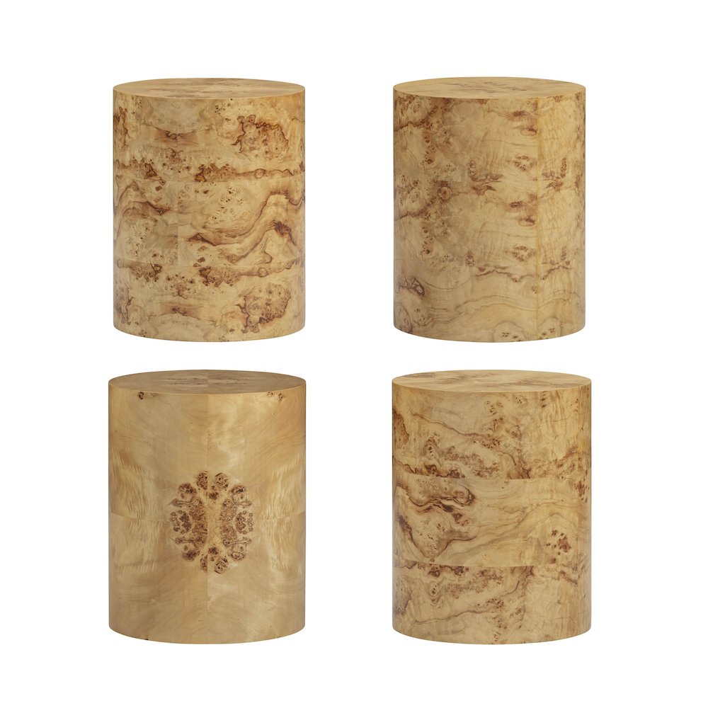 Fig Natural Burl Drum Side Table. Picture 8