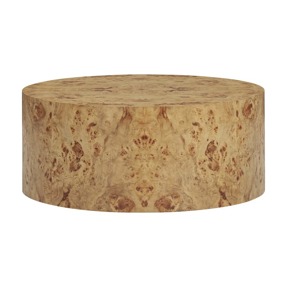 Fig Natural Burl Drum Coffee Table. Picture 1