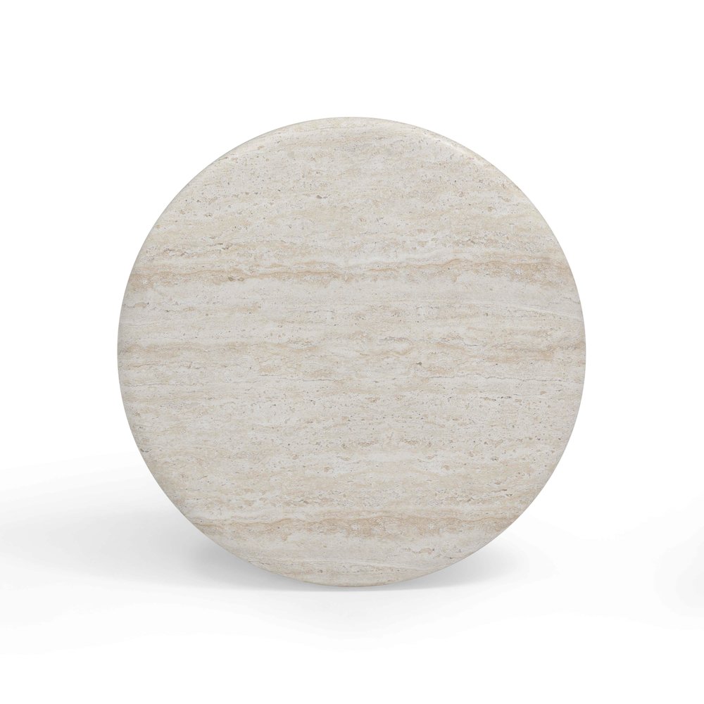 Cynthia Travertine Concrete Indoor / Outdoor Side Table. Picture 5