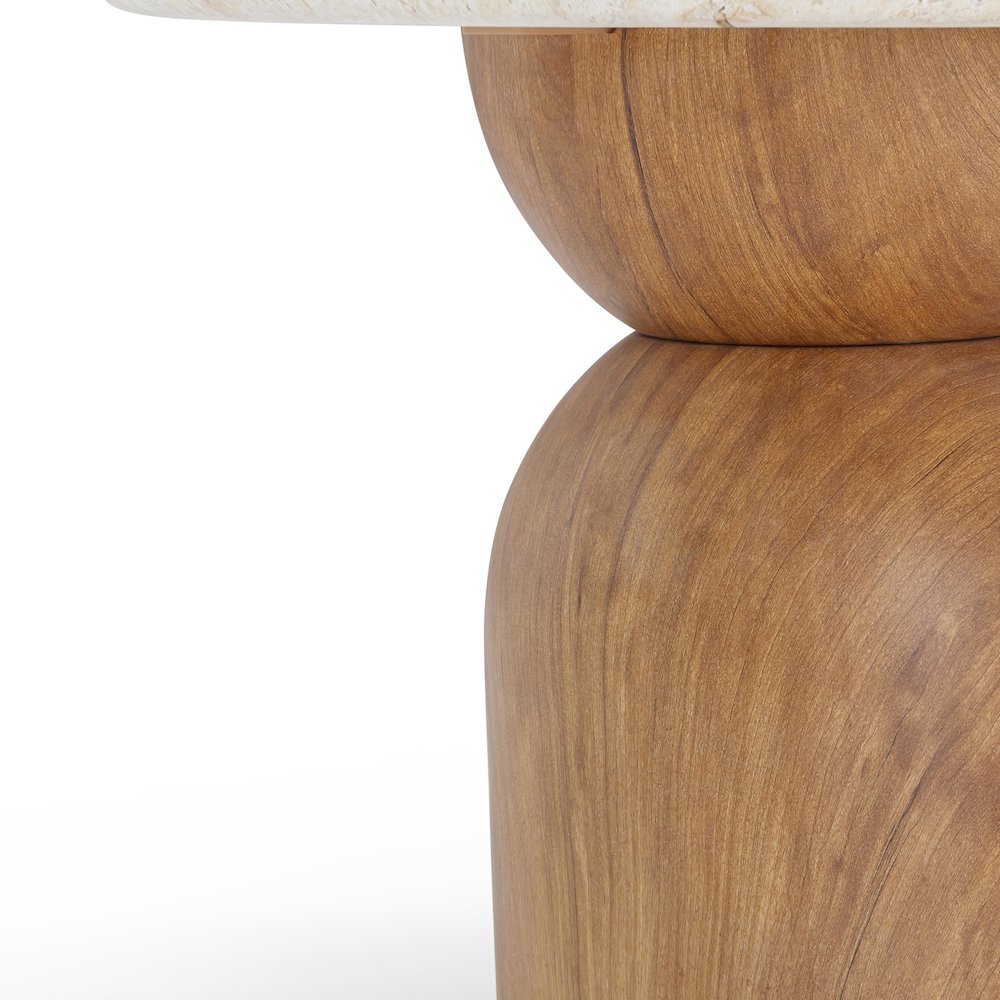 Cynthia Travertine Concrete Indoor / Outdoor Side Table. Picture 6