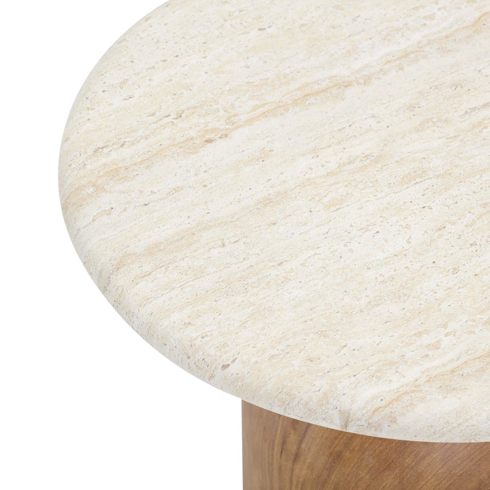 Cynthia Travertine Concrete Indoor / Outdoor Side Table. Picture 7