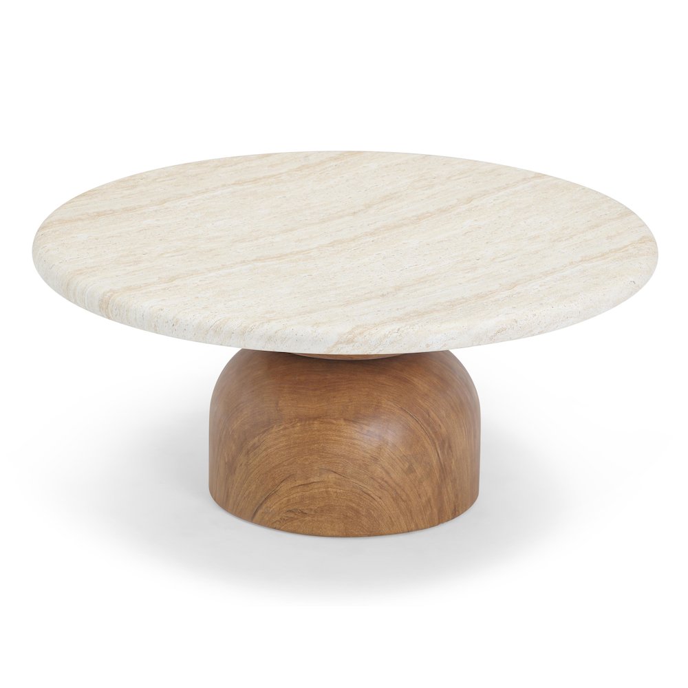 Cynthia Travertine Concrete Indoor / Outdoor Coffee Table. Picture 3