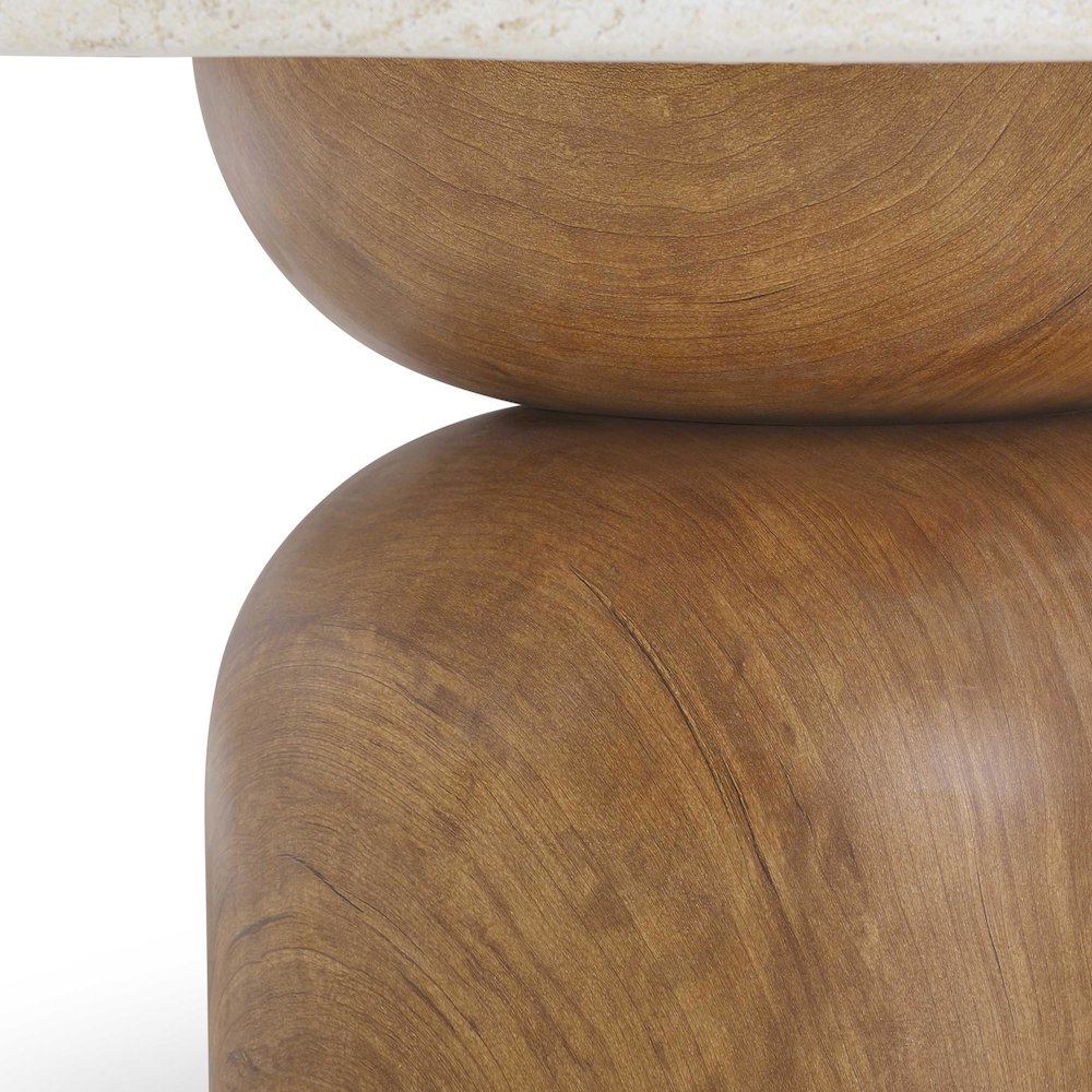 Cynthia Travertine Concrete Indoor / Outdoor Coffee Table. Picture 5