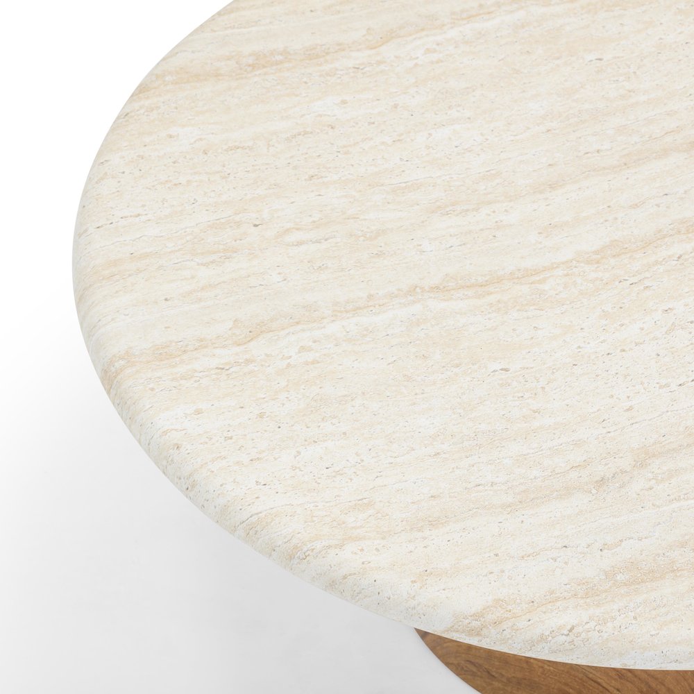 Cynthia Travertine Concrete Indoor / Outdoor Coffee Table. Picture 6