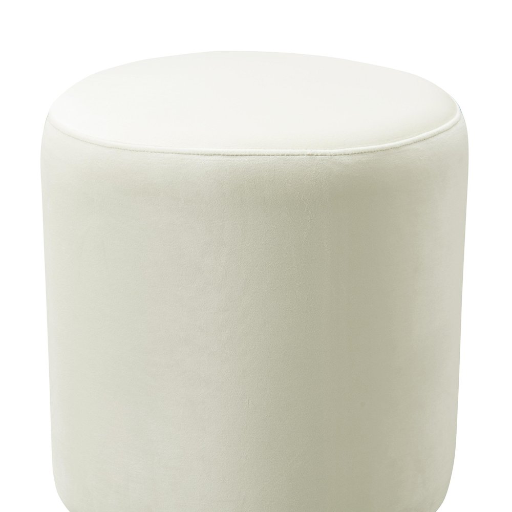 Opal Cream Velvet Ottoman with Gold Base. Picture 3