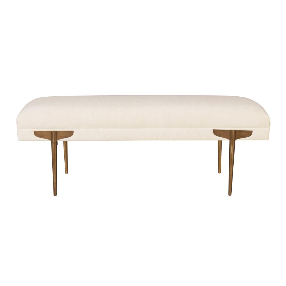 Brno White Waived Velvet Bench. Picture 3