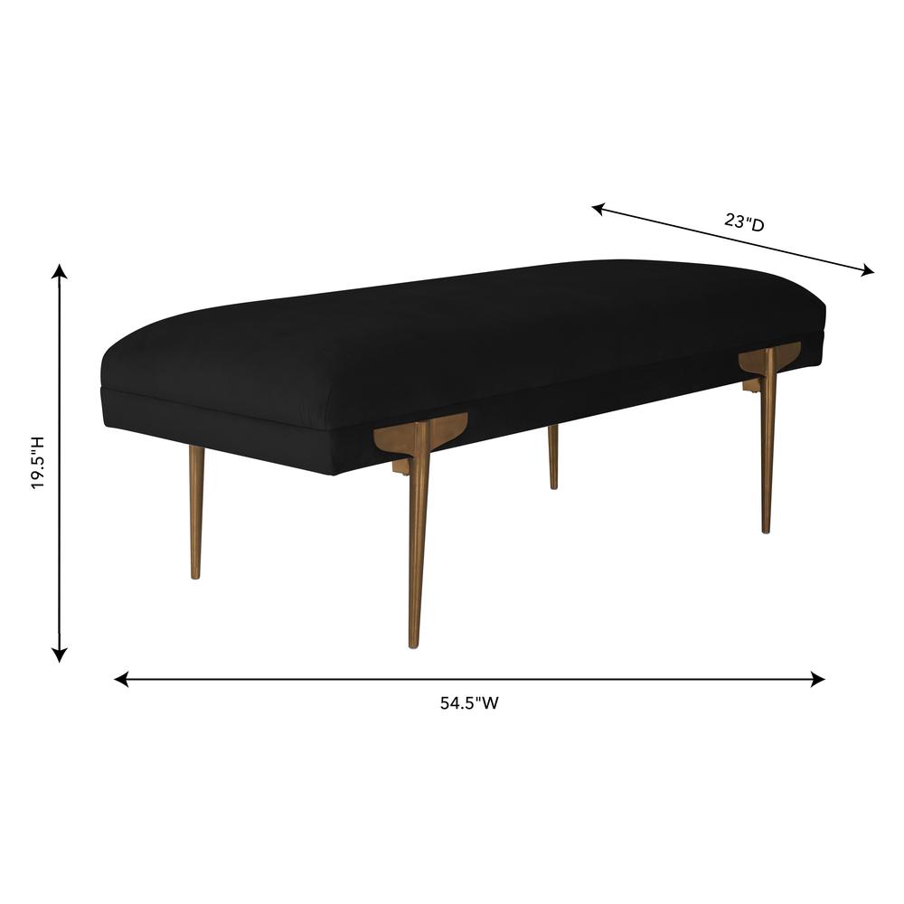 Brno Black Velvet Bench. Picture 10