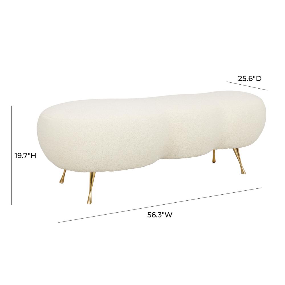 Welsh Faux Shearling Bench. Picture 4
