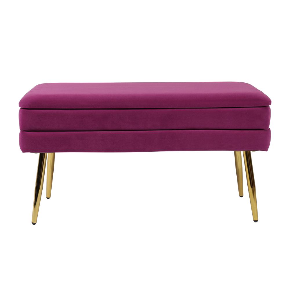 Ziva Plum Velvet Storage Bench. Picture 2