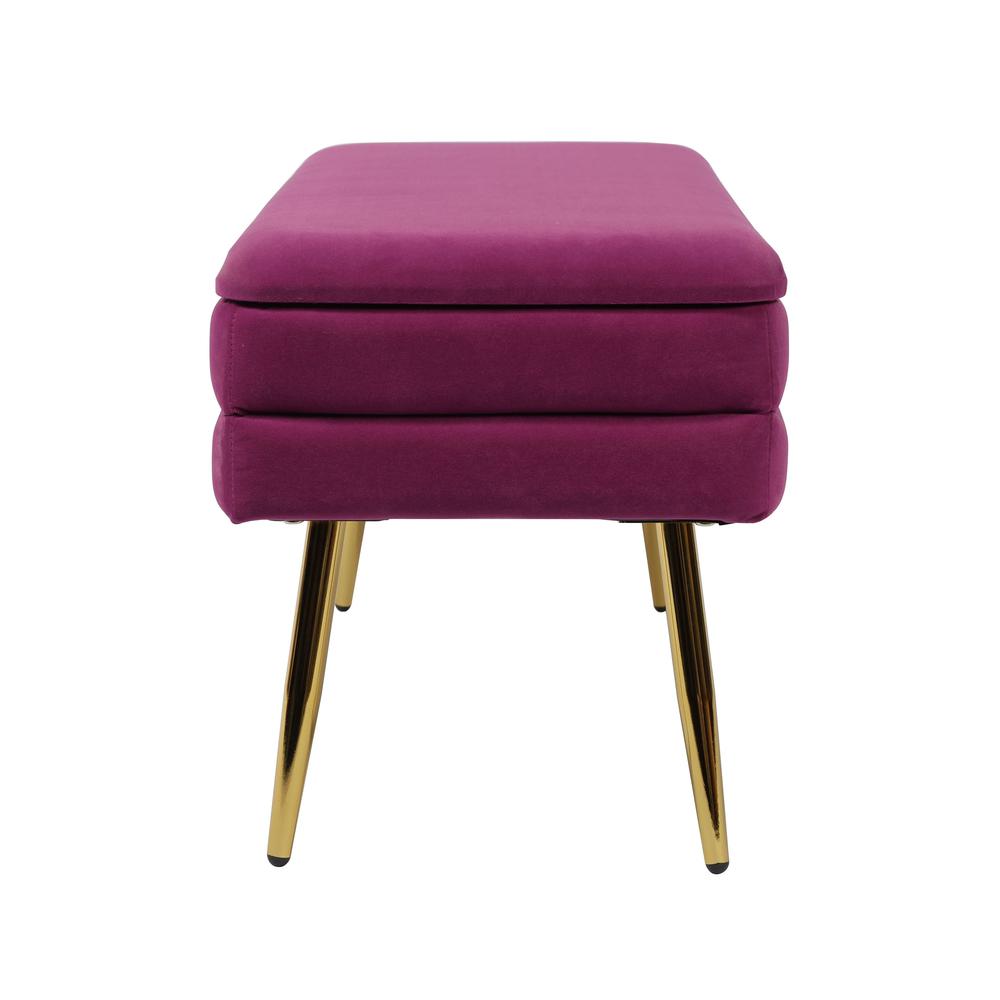 Ziva Plum Velvet Storage Bench. Picture 4