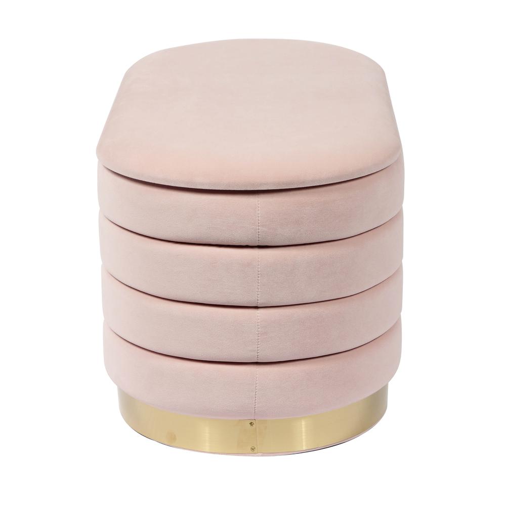 Lillian Blush Velvet Storage Bench. Picture 8