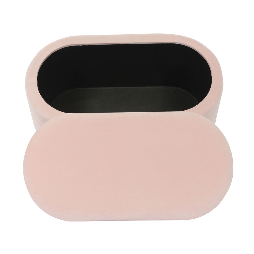 Lillian Blush Velvet Storage Bench. Picture 9