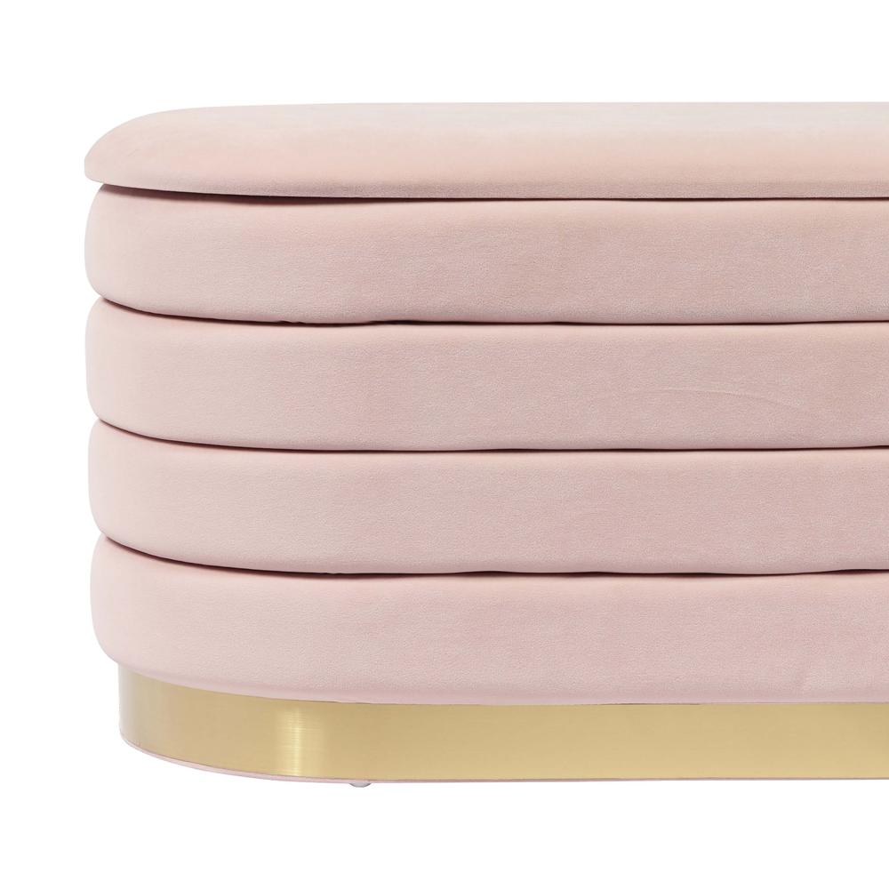 Lillian Blush Velvet Storage Bench. Picture 10