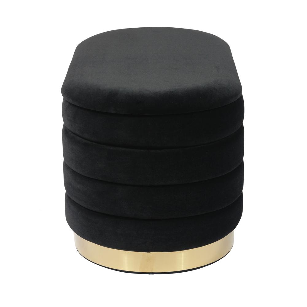 Lillian Black Velvet Storage Bench. Picture 7