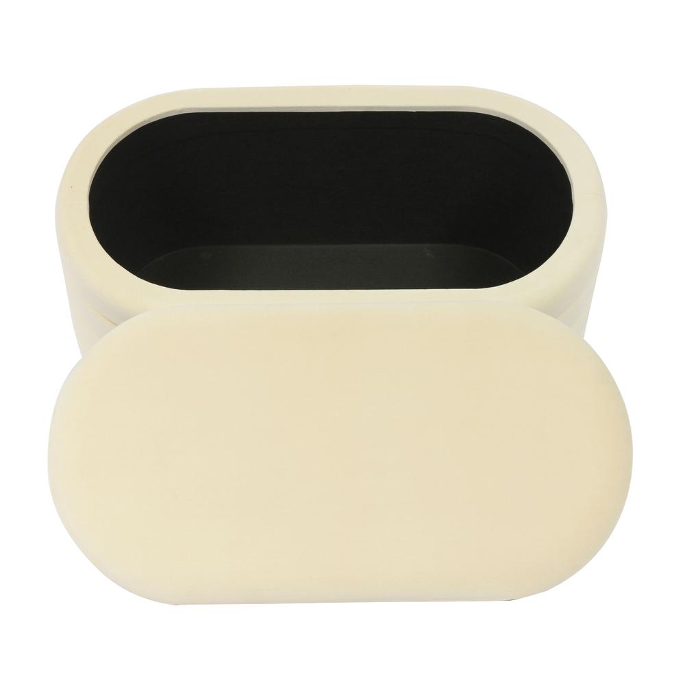 Lillian Cream Velvet Storage Bench. Picture 10