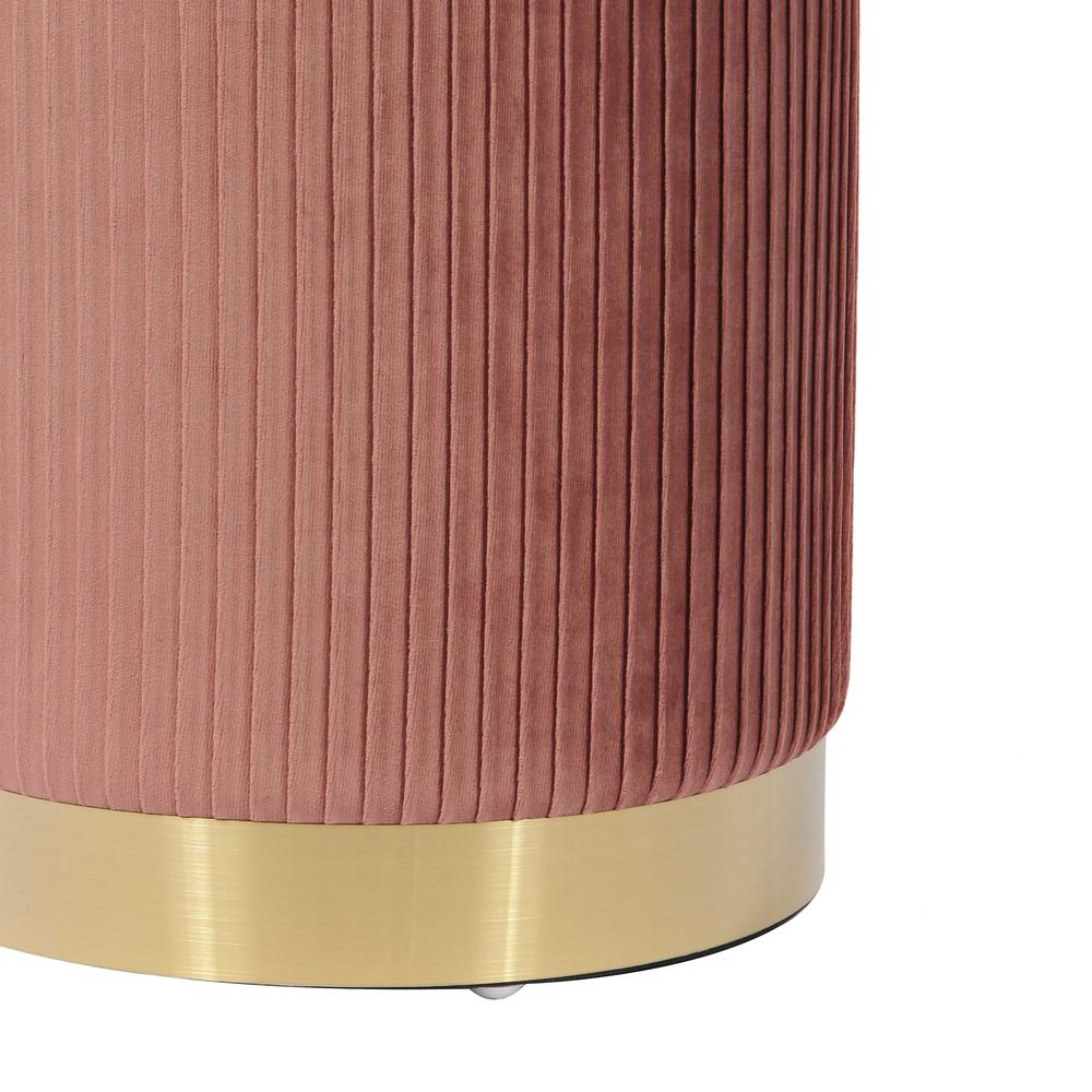 Zoe Blush Velvet Storage Ottoman. Picture 7