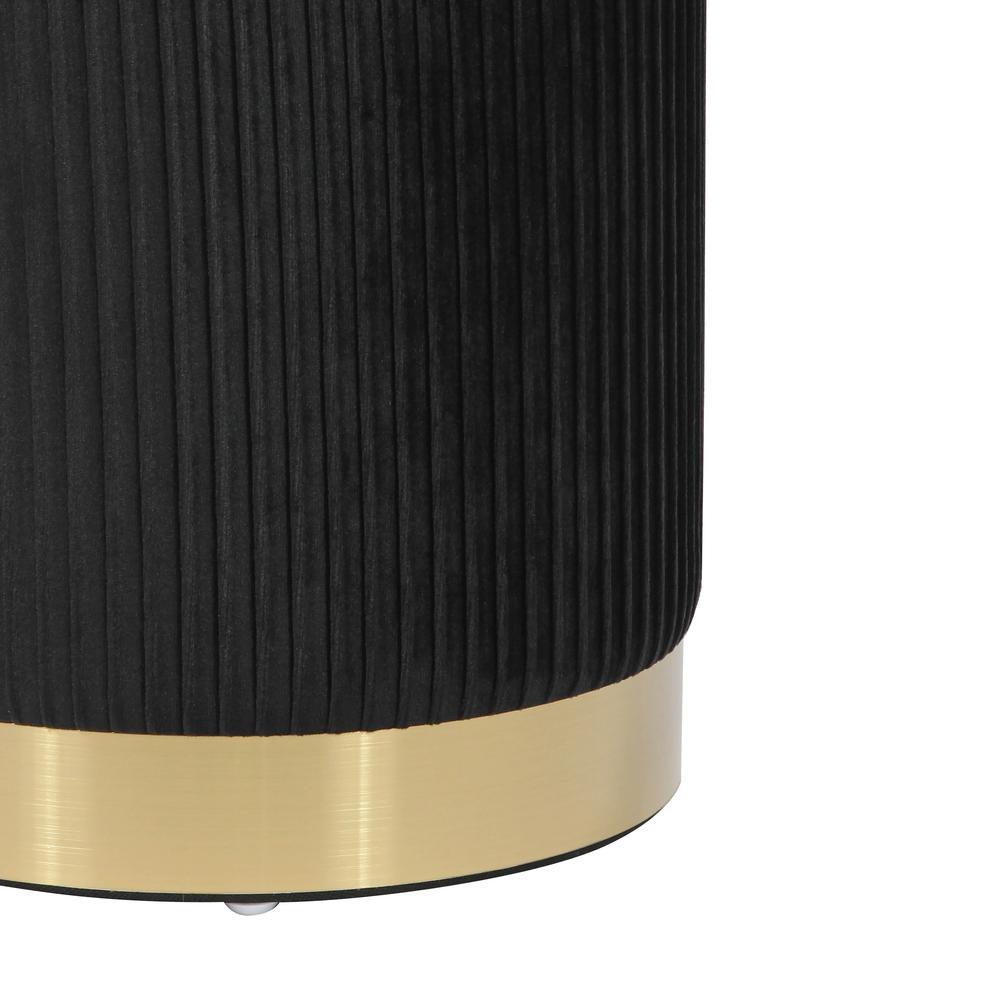 Zoe Black Velvet Storage Ottoman. Picture 8
