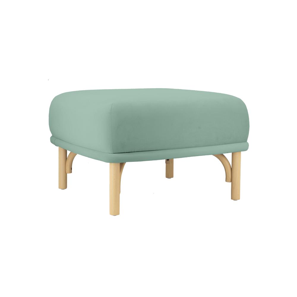 Desiree Ocean Blue Velvet Ottoman. Picture 2